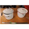 Image 1 : Enamel Pots (1 Has Paint Inside)