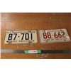 Image 1 : 1957 + 1973 Sask Licence Plates