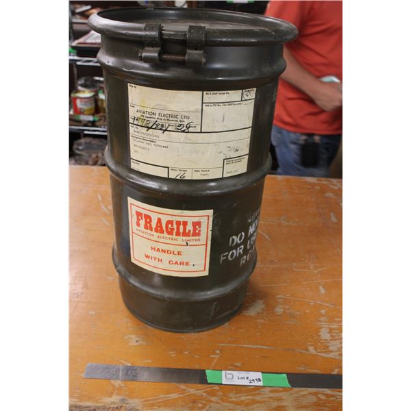 Aviation Electric Storage Metal Barrels 20" Tall