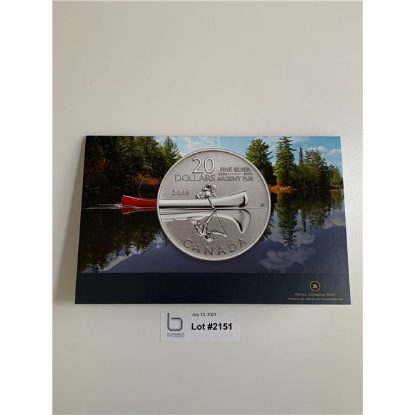 $20 Pure Silver Commemorative Coin 2011 Canoe