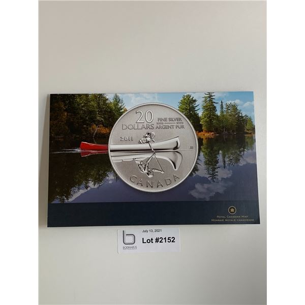 $20 Pure Silver Commemorative Coin 2011 Canoe