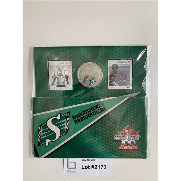 Saskatchewan Roughriders Coin and Stamp Set 2012 - 100th Grey Cup