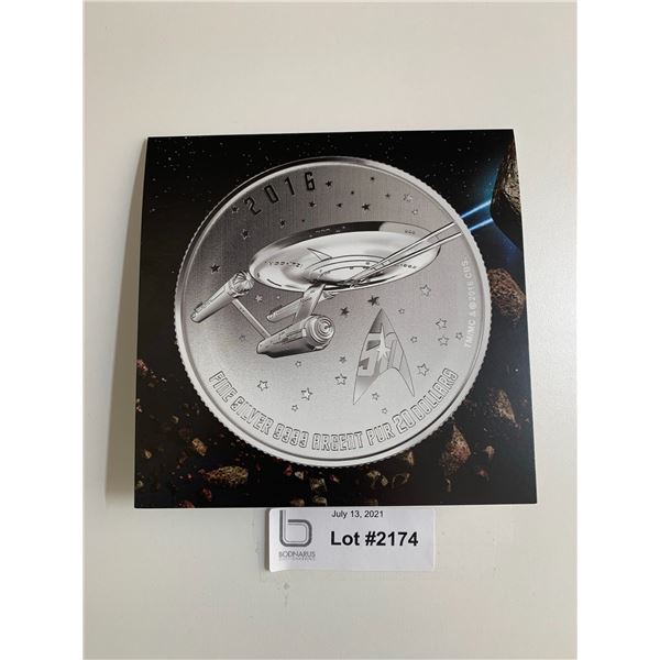 $20 Pure Silver Star Trek Enterprise 2016 Coin