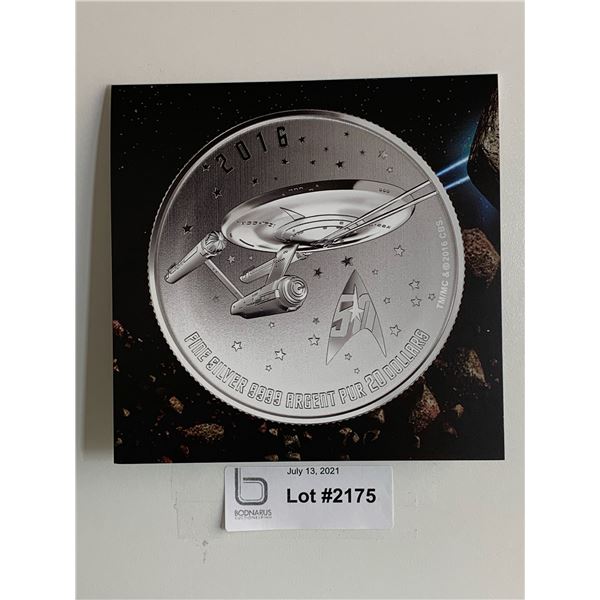 $20 Pure Silver Star Trek Enterprise 2016 Coin