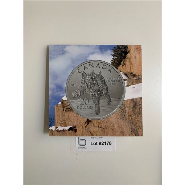 $20 Pure Silver Bobcat 2014 Coin