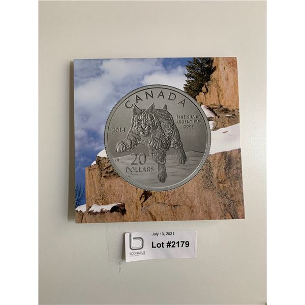 $20 Pure Silver Bobcat 2014 Coin