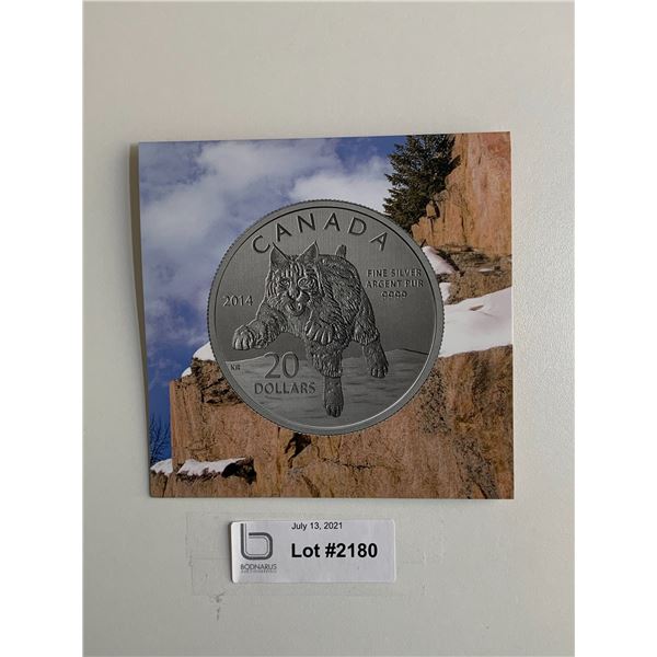 $20 Pure Silver Bobcat 2014 Coin