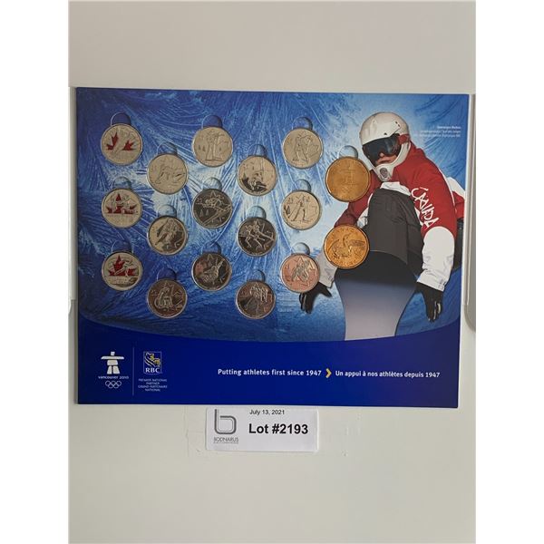 2010 Vancouver Olympics UNC Coin Set with 3 Red Coins