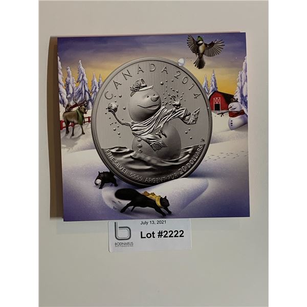 $20 Pure Silver Snowman 2014 Coin