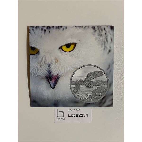 $50 Pure Silver Snowy Owl 2014 Coin
