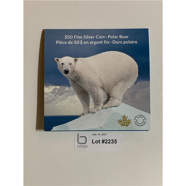 $50 Pure Silver Polar Bear 2014 Coin