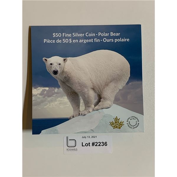 $50 Pure Silver Polar Bear 2014 Coin