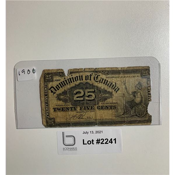 1900 25 cent note
