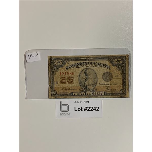 1923 25 cent note