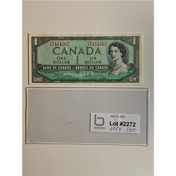 1954 $1 AUNC note