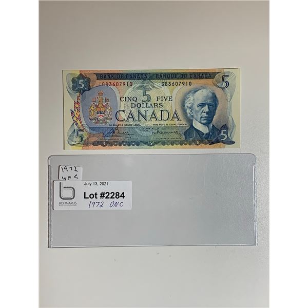 1972 $5 UNC note