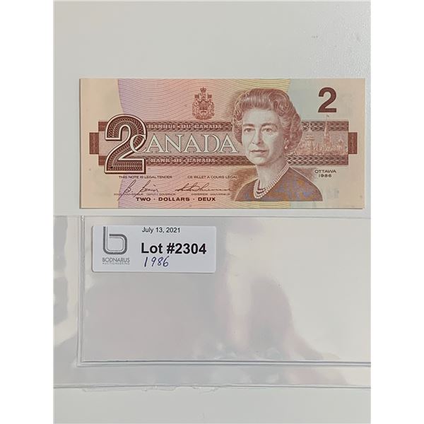 1986 $2 note