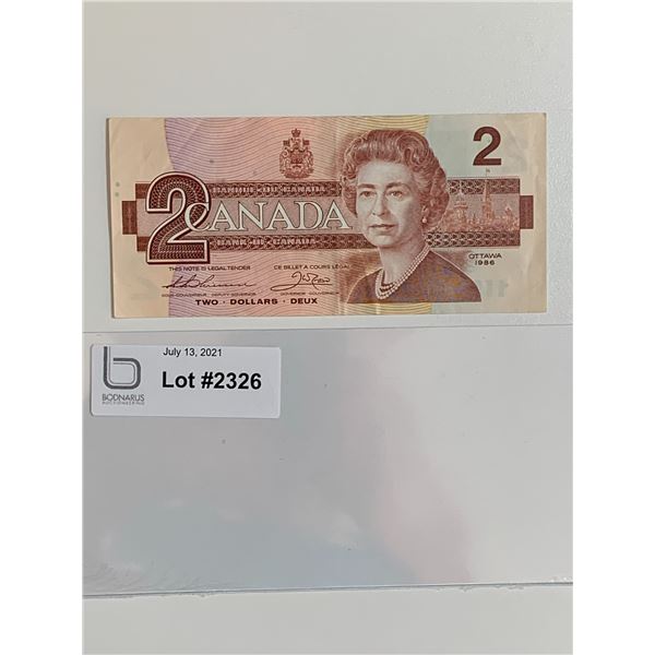 1986 $2 note