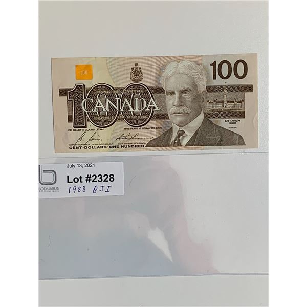 1988 $100 note BJI prefix