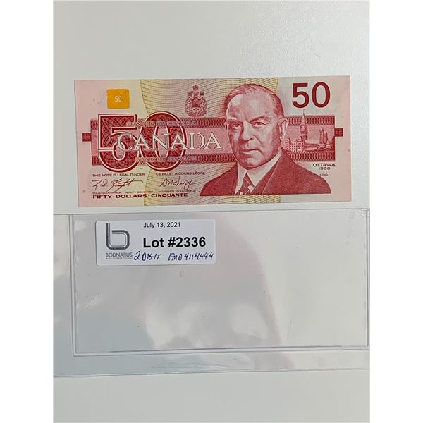 1988 $50 note 2 Digit 4114444