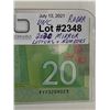 Image 2 : 2020 $20 UNC Mirror Radar note letters and numbers FYF3209023