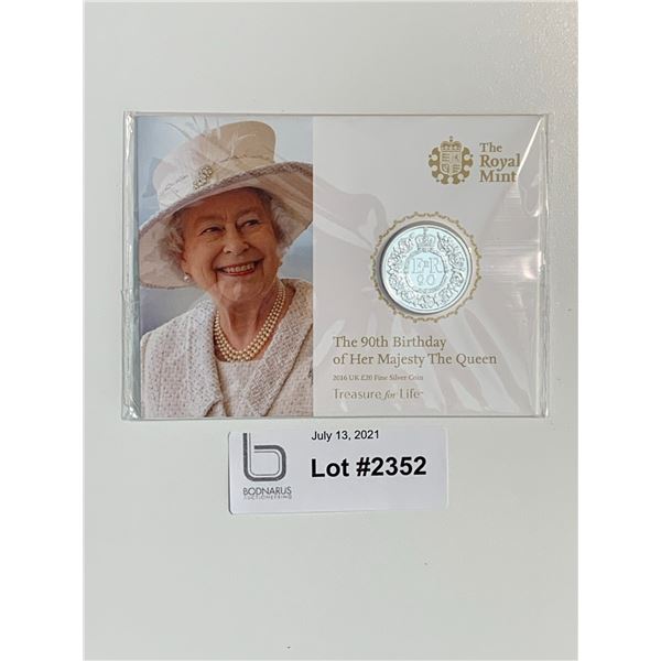 2016 Fine Silver 20£ coin Queen’s 90th Anniversary