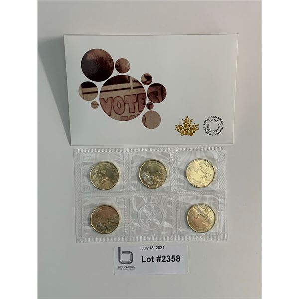 2016 Women’s Right to Vote 5 loonie coin set sealed