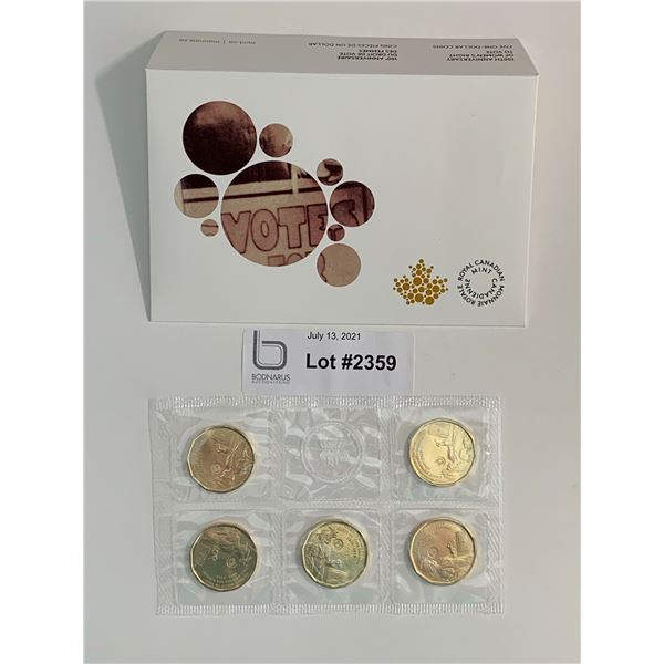 2016 Women’s Right to Vote 5 loonie coin set sealed