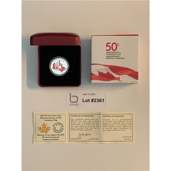 2015 Canada Flag 50th Anniversary Pure Silver coin