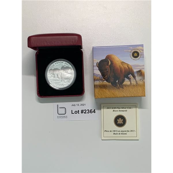 2013 $100 Pure Silver Buffalo coin