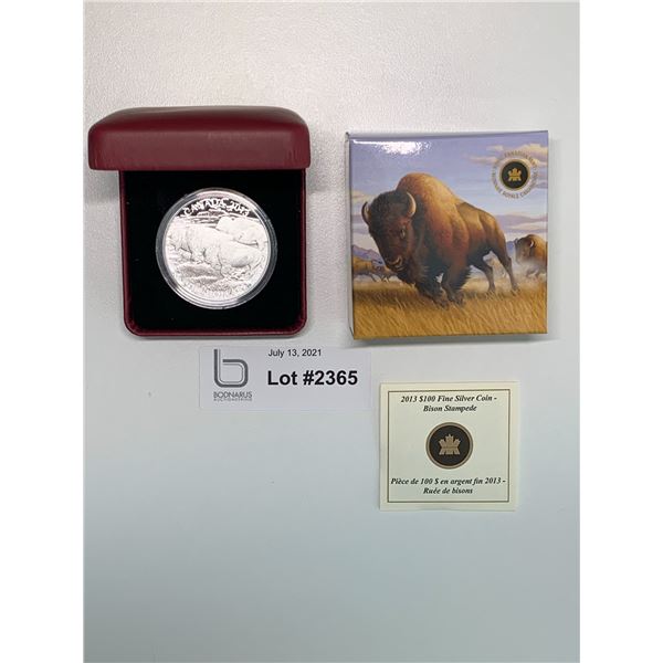 2013 $100 Pure Silver Buffalo coin