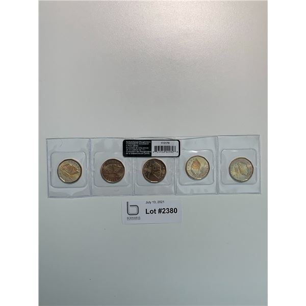 5 pack sealed Saskatchewan Roughrider loonies