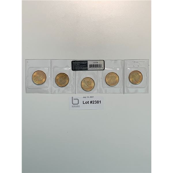 5 pack sealed Saskatchewan Roughrider loonies