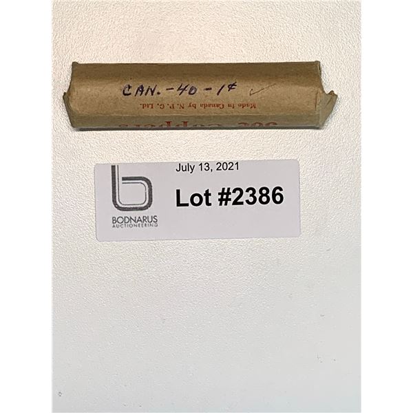 1940 full roll on Canadian Pennies one cent