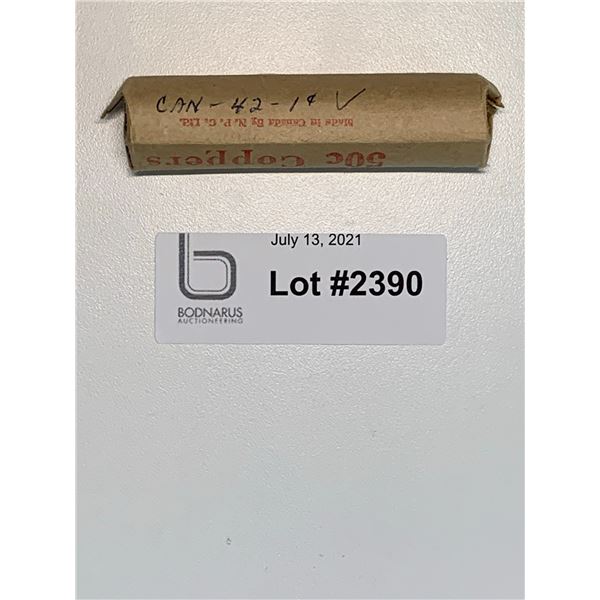 1942 full roll on Canadian Pennies one cent
