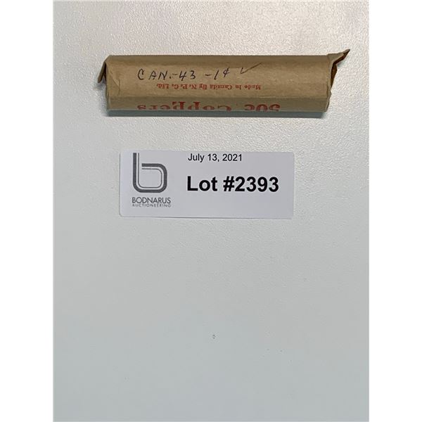 1943 full roll on Canadian Pennies one cent