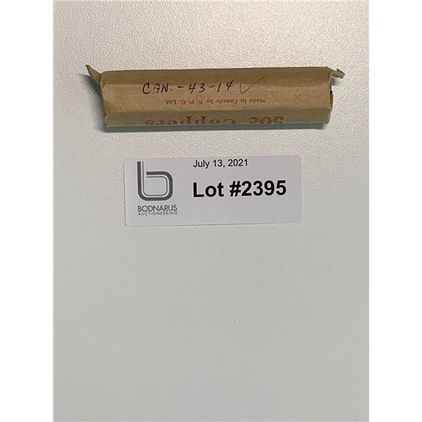 1943 full roll on Canadian Pennies one cent