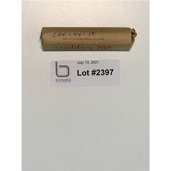 1944 full roll on Canadian Pennies one cent