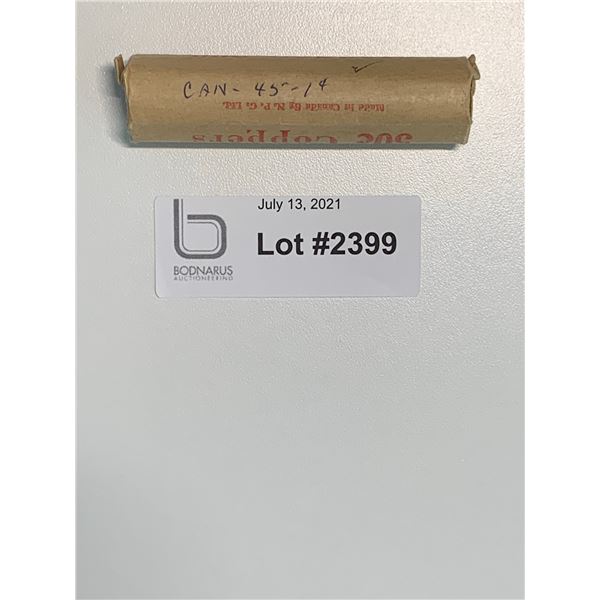 1945 full roll on Canadian Pennies one cent