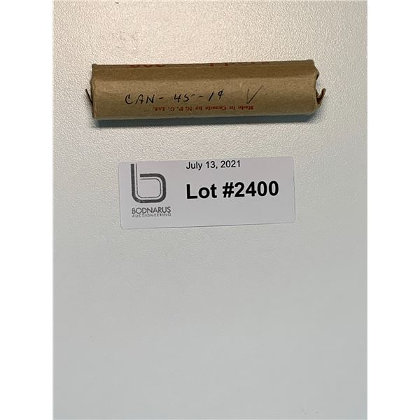 1945 full roll on Canadian Pennies one cent