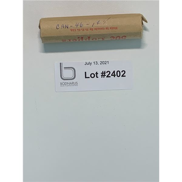 1946 full roll on Canadian Pennies one cent