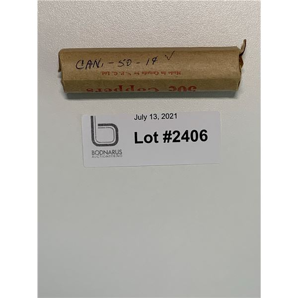 1950 full roll on Canadian Pennies one cent