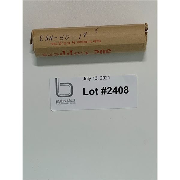 1950 full roll on Canadian Pennies one cent