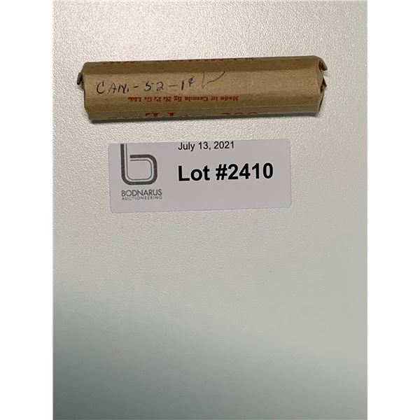 1952 full roll on Canadian Pennies one cent