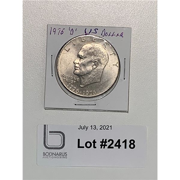 1976 D US Dollar coin