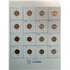 Image 1 : 16 carded Canadian Pennies one cent coins