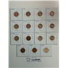 Image 1 : 15 carded Canadian Pennies one cent coins