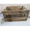 Image 2 : Wood Pepsi-Cola Crate + 8 Pepsi bottles