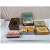 Image 1 : White Owl Cigar Box, Tiger EasyWeld Toe Calks Wood Crate, Sentinel First Aid with contents + Tins
