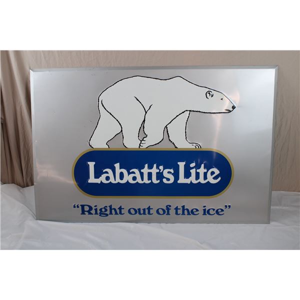 Labbatt's Lite "Right out of the Ice" Beer Sign -  35x23" Tin Sign